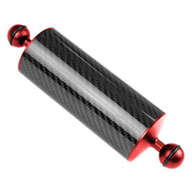 Imagem de Kesoto 20,32 cm de comprimento de fibra de carbono, 2,54 cm com braço flutuante de esfera dupla para sistema de câmera subaquática D60 mm 300 g - Vermelho