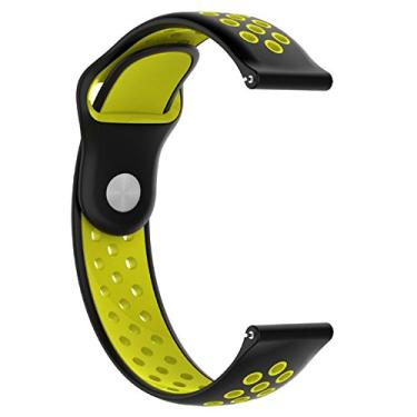 Imagem de Pulseira De Silicone Para Xiaomi Huami Amazfit Bip (Preto com amarelo)