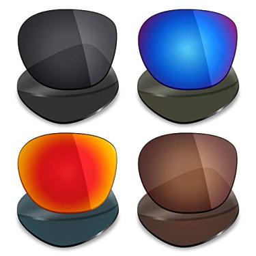 Imagem de Mryok 4 pares de lentes polarizadas de substituição para óculos de sol Oakley Manorburn OO9479-56 mm - preto furtivo/vermelho gelo/marrom bronze