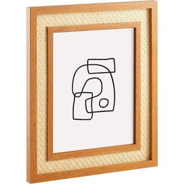 Imagem de Porta Retrato Marrom Com Rattan 20X25
