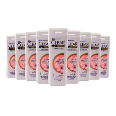 Imagem de Shampoo Clear Anticaspa Bio Booster Flor de Cerejeira com Fragrância Refrescante 200ml (Kit com 9)