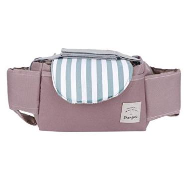 Imagem de Organizador de carrinho de beb¨º,organizador de saco de suspens?o universal, suporte de copo, saco de armazenamento, acess¨®rios, v¨¢rios bolsos para garrafa, fralda, telefone, brinquedos(mint stri