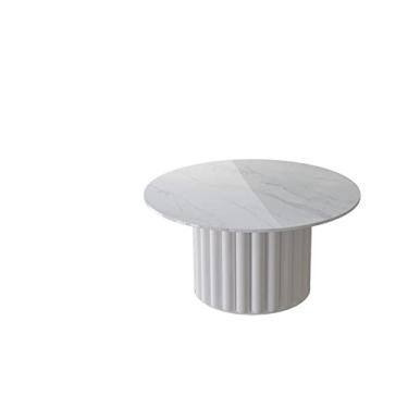 Imagem de Mesa lateral Mesa de canto para casa mesa de centro combinação nórdica minimalista moderna sala de estar mesa de centro pequeno apartamento mármore mesa de chá mesa de centro (cor: 80 * 80 * 40)