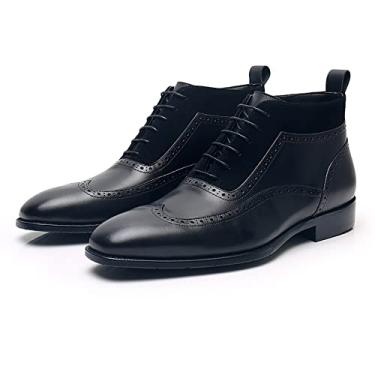 Imagem de Sapatos de couro para homens de couro formal casual sem cadarço sapatos de condução negócios masculinos barco casual sapatos de caminhada feitos à mão sapatos de vestido mocassim
