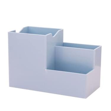 Imagem de Organizador de armazenamento de armazenamento, suporte de mesa de organizador multifuncional, recipiente de armazenamento de armazenamento, ferramentas de maquiagem, rack, escola, mesa de escritório, organizador (azul)