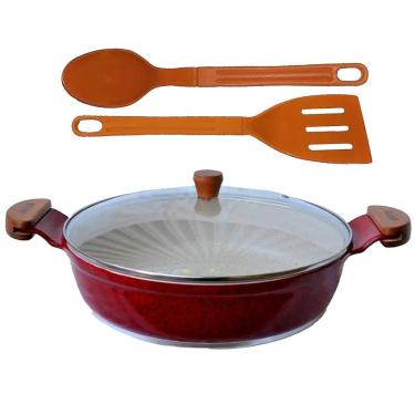 Imagem de Frigideira Vermelha Antiaderente Marmorizado Talher05 AM30cm