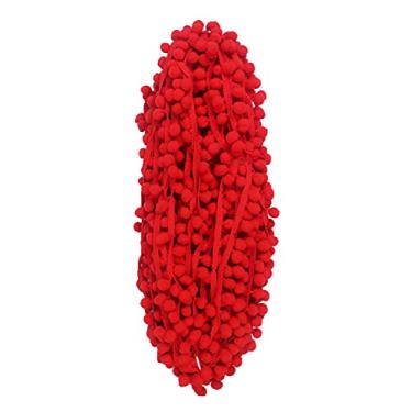 Imagem de (pom size 15mm, Red) - YCRAFT One Roll 9 Yards Ball Fringe 3.2cm Wide Pom Pom Trim Ribbon Sewing-Red