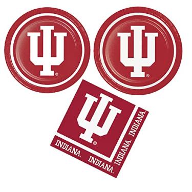 Imagem de Indiana Hoosiers Party Supplies - Bundle Includes Paper Plates and Napkins for 16 People