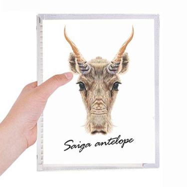 Imagem de Caderno marrom Wild Saiga Antílope Animal Caderno de folhas soltas recarregável, diário de papelaria
