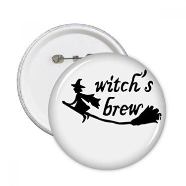 Imagem de Design de citação inglesa Witch Brew broches redondos crachá botão emblema acessório decoração 5 peças
