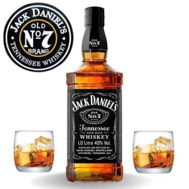 Imagem de Kit Whisky Jack Daniel's Black No7 Old 1L Com 2 Copos - Jack Daniels