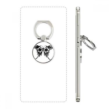 Imagem de Suporte de anel de telefone com borboleta em estilo chinês com asas florais, suporte de laço ajustável