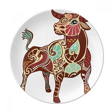 Imagem de Taurus Constellation Zodíaco Placa Decorativa de Porcelana Salver Prato de Jantar
