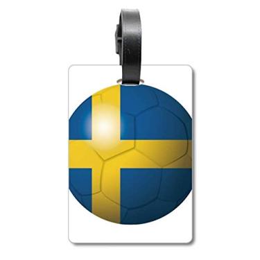 Imagem de Suécia Bandeira Nacional Futebol Futebol Mala Etiqueta Etiqueta Cartão de Bagagem Scutcheon Etiqueta