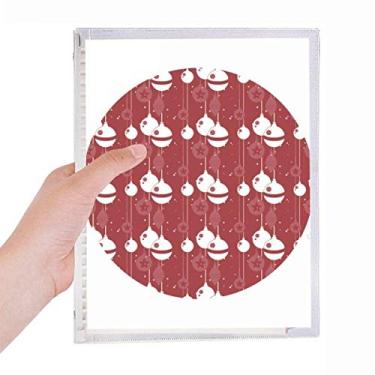 Imagem de Caderno de Natal com estampa branca vermelha para decoração de folhas soltas diário recarregável artigos de papelaria