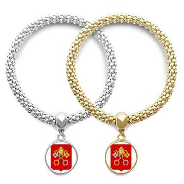 Imagem de DIYthinker Cidade do Vaticano, Europa, com emblema nacional, pingente, joia para presente de casal