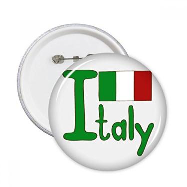 Imagem de Bandeira nacional da Itália padrão verde pinos redondos distintivo decoração roupas 5 peças presente