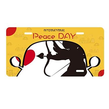 Imagem de DIYthinker Placa de carro com estampa de coração do anjo do Cupido para decoração de carro Dia da Paz