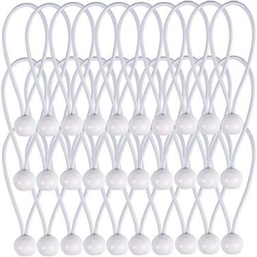 Imagem de AOPRIE Pacote com 30 bolas elásticas, cordas elásticas pretas resistentes de 10 cm, alças elásticas resistentes ao clima, 4 mm de espessura, para acampamento, tendas, carga, suporte de fio e mangueiras