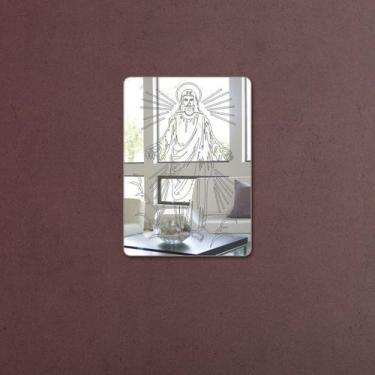 Imagem de Espelho Decorativo Placa Imagem De Jesus Cristo - Qcola