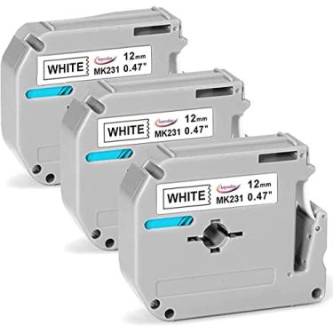 Imagem de Kit Com 3x Fitas Para Rotulador Brother PT-65 PT-70 PT-80 PT-85 PT-70Bm (12MM)