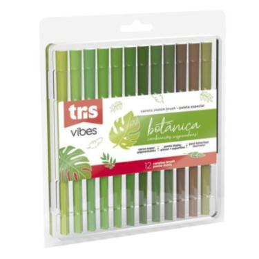 Imagem de Caneta Hidrocor Vibes Botânica Ponta Dupla Tris - 12 Cores