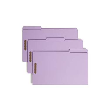 Imagem de Smead Pasta de arquivo de fixação, 2 fixadores, aba reforçada de corte 1/3, tamanho ofício, lavanda, 50 por caixa (17440) (pacote com 1)