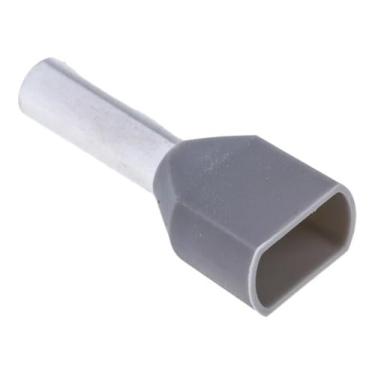 Imagem de Kit 1000pçs Terminal Elétrico Ilhós Tubular Duplo 4mm Cinza