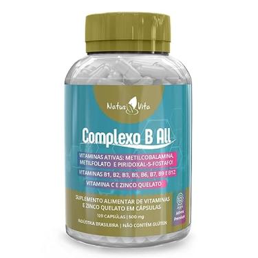 Imagem de Complexo B All. Com Vitaminas Ativas. B1 B2 B3 B5 B6 B7 B9 B12 (01 frasco. 120 cápsulas)