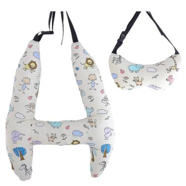 Imagem de Travesseiro de pescoço macio para carro, almofada de pescoço infantil em forma de H, travesseiro infantil confortável para suporte de cabeça e corpo, travesseiro de avião infantil, travesseiro de encosto de cabeça de carro lavável na máquina para carro, viagem, avião