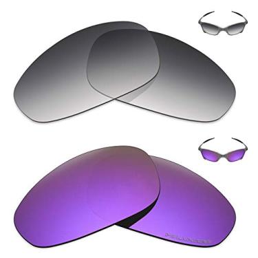 Imagem de Mryok+ 2 pares de lentes polarizadas de substituição para óculos de sol Oakley Juliet – Cinza dégradé tingido/roxo plasma