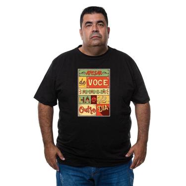 Imagem de Camiseta Masculina Plus Size Algodao Frase Motivacional Humorada Com Abridor De Garrafa