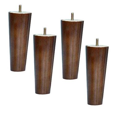Imagem de Conjunto de 4 pés de sofá, perna de reposição de móveis de madeira maciça, parafusos M8, pés de armário de cozinha de madeira, pernas de mesa, para namoradeira, cadeira, cama, cômoda, poltrona,