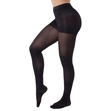 Imagem de Meia Calça at 862 Select Comfort Premium Média Compressão 20-30 mmhg ponteira fechada Sigvaris Grande Normal Preto