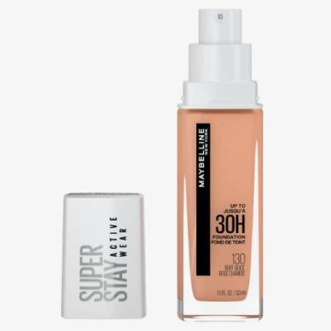 Imagem de Maybelline NY Base Alta Cobertura Super Stay Active Wear Resistente ao Suor Alta Duração até 30h na Pele, Cor 130 Buff Beige, 30ml