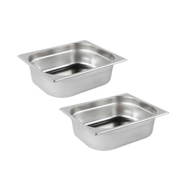 Imagem de Kit 2 Cubas Gastronômicas Gn 1/2 100mm Inox