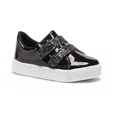 Imagem de Tênis Feminino Infantil Tininha Calce Facil Escolar Confortável (Preto, BR, Criança de 1 a 3 anos, Numérico, 23)