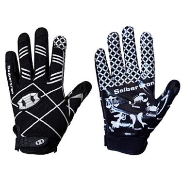 Imagem de Seibertron Luvas de futebol Pro 3.0 Twelve Constelations Elite Ultra-Stick Sports Receiver Luvas de futebol adequadas para crianças, crianças, preto PP