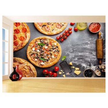 Imagem de Papel De Parede 3D Alimentos Pizza Receita Sabor 3,5M Al454