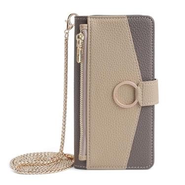 Imagem de Capa de telefone carteira crossbody para Oneplus Nord N30 N20 8 7 Pro5 5T 7T 6T 3 3T Capa de couro com corrente de metal, cinza, para OnePlus 7T