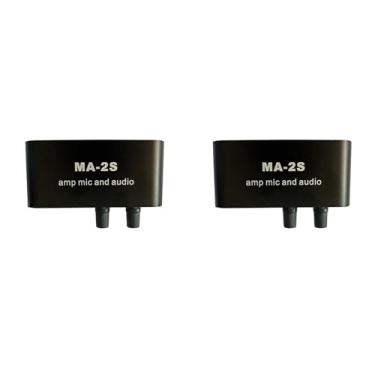 Imagem de Baglaum 2 x microfone dinâmico de 6,5 mm microfone condensador de 3,5 mm amplificador de fone de ouvido pré-amplificador de áudio placa de mistura MA-2S