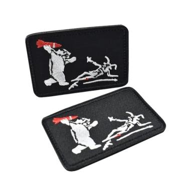 Imagem de Patch tático de bandeira de barba preta emblema militar emblema engraçado pirata Edward Sigil Flags adesivos táticos para mochilas, chapéus, bolsas, 2 peças (Míssil Panda)