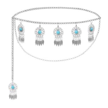 Imagem de NPET Cinto de corrente de metal para mulheres, cinto feminino de metal ocidental para vestidos, jeans, calças, moda, Medium(suit for 33" to 41"waist ), Liga de zinco