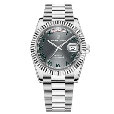 Imagem de Relógio masculino automático Pagani Design, NH36A, movimento mecânico com vidro de safira, 100 m resistente à água – Relógio esportivo casual clássico PD-1783 (cinza AT-1783), Cinza AT-1783, Moderna