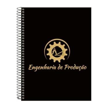 Imagem de Caderno Universitário Espiral 20 Matérias Profissões Engenharia de Produção (Preto e Gold)