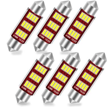 Imagem de GLOFE Lâmpada LED branca Festoon CANBUS SEM ERROS de 41 mm, 560 569 578 211 212 212-2 super brilhante para interior de carro, mapa, cúpula, calçado, porta-luvas, pacote com 6