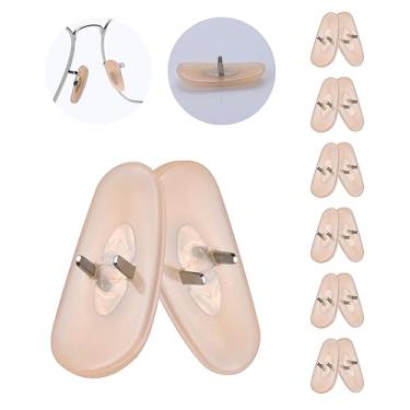 Imagem de MYCOURAG 6 pares de peças de nariz de borracha de silicone de substituição compatíveis com óculos de sol RayBan Aviator RB3025/RB3044/RB3261/RB3445/RB3483/RB3506/RB3519/RB3516/RB3293 - Amarelo