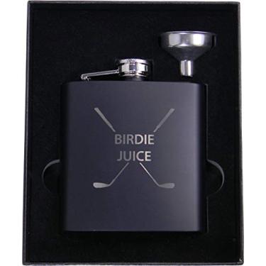 Imagem de Flasco de suco de Golf Birdie, funil e caixa de presente – Ótimo Natal, aniversário, presente de dia dos namorados para golfistas, Preto, 6 Oz, 1