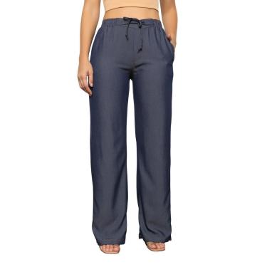 Imagem de Calça Jeans Davanzo Confortável Chambrey Premium Tendência Feminina-Feminino