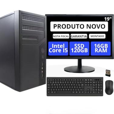 Imagem de Computador Completo Intel Core I5 16GB Ram Com SSD Monitor 19" Ultra Rápido Pc Hdmi Wi-fi Teclado e Mouse Option Soluções (SSD 120 GB)